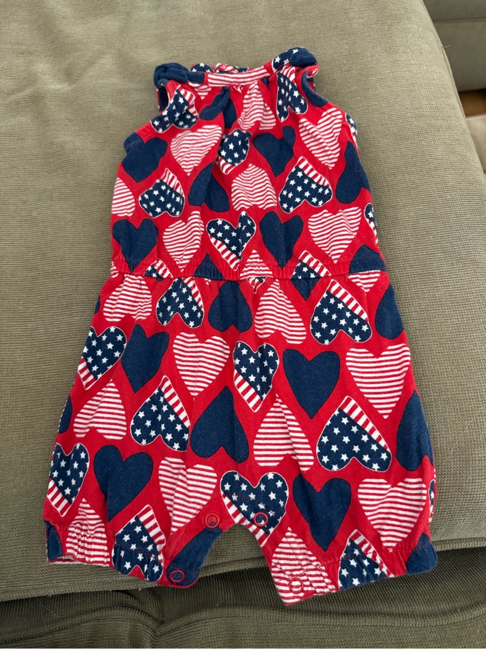 Carters Red & Navy Heart Print Sleeveless Romper